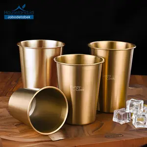 Gold Gelas Minum Korea Korea Multi Fungsi Bahan Full Stainless 304 Ketebalan 1 mm