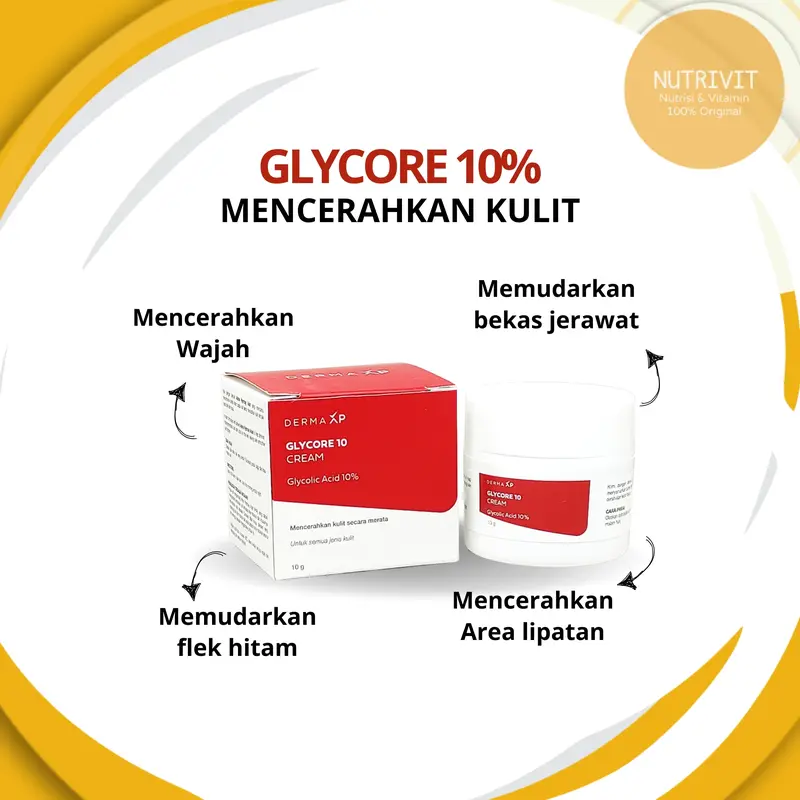 Derma XP Glycore 10% Krim 10gr - Krim Pelembap, mencerahkan dan meratakan warna kulit 0
