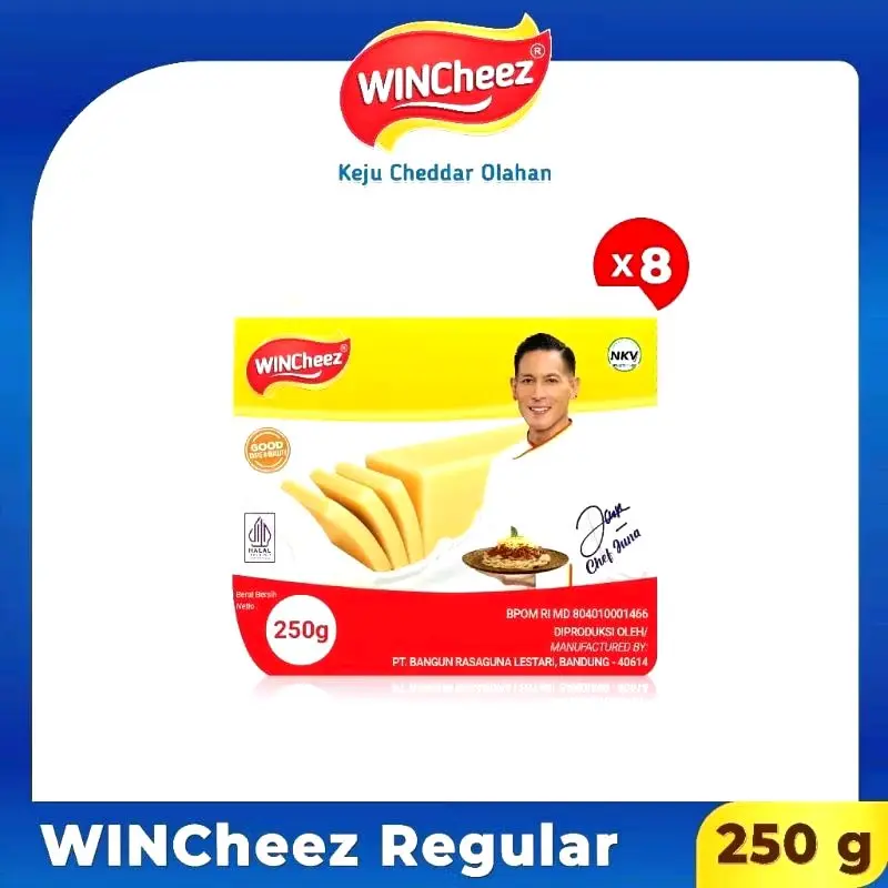 Keju Cheddar Winchez Reguler 2kg (isi 8x250gr) exp. Juni 2027