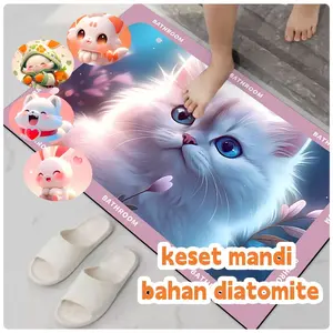 【COD】keset diatomite keset kamar mandi bahan diatomite cepat serap air // keset kamar mandi anti licin dan slip ukuran 30x40cm // 40x60cm Quick-Dry Casual Bath Mats Wrinkle Resistant Modern absorben air bebas dicuci