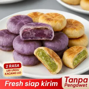 1 NEW (COD)  Bakpia Lembut Premium Kacang Hijau Ubi Ungu Pie Susu Tanpa Pengawet Cemilan Sehat Oleh oleh Pia Pathok Murah Makanan Indonesia Pia Abon Coklat Rasa Manis / Pas Bahan Alamiisian banyak Jajanan Lebaran Bakpia Hampers