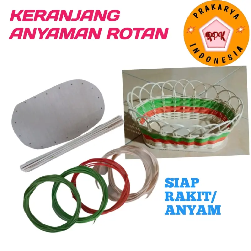 paket bahan tempat pensil rotan kerajinan diy 3