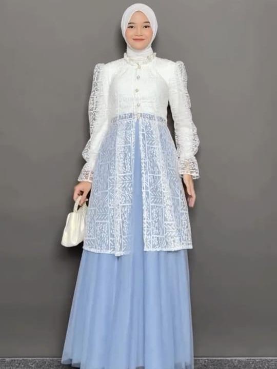 Anaya Outer Dress-Brokat Outer-Rompi Brokat-Outer Kondangan Kekinian-Outer Tulle-Outer Tile Dotty-Rompi Tule-Cardigan Brokat- Cardigan Brokat Kondangan-Cardigan Brokat Kekinian-Vest Brokat Motif-Long Outer Tulle-Long Cardigan Kondangan-Long Brokat Premium 3