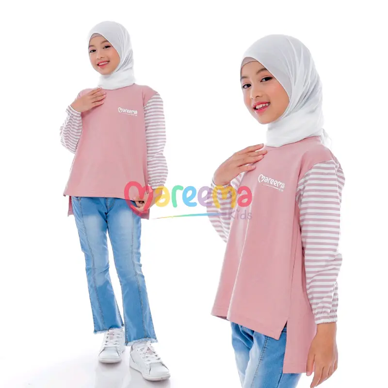 Atasan Baju Kaos Anak Perempuan Lengan Panjang Kekinian Terbaru Usia 5 Sampai 14 Tahun Fashion 1