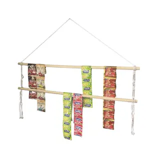 Rak Gantungan Kayu JUMBO 100cm-120cm untuk Warung & Kosan Desain Unik Fleksibel Cocok untuk Bumbu Kopi Sarung Mukena Sejadah Aesthetic