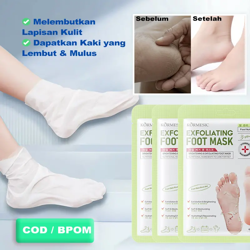 【Stok Tersedia】BPOM COD KORMESIC Foot Mask Smooth Foot Cream Krim Pelembut Kaki Pecah Kering Kasar Melembapkan Menyegarkan Perbaikan Kulit Retak Kapalan Pecah Kasar Pelembab Dalam