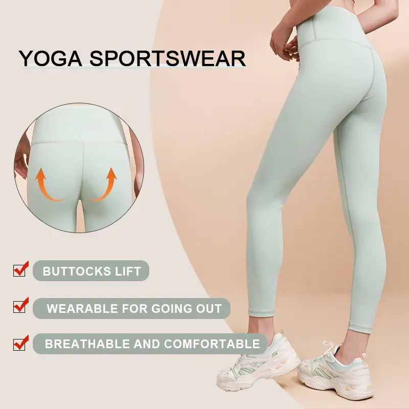 Fitness trousers for running, hip-lifting, high waist, tummy-controlling, stretchy women's sports tight yoga pants