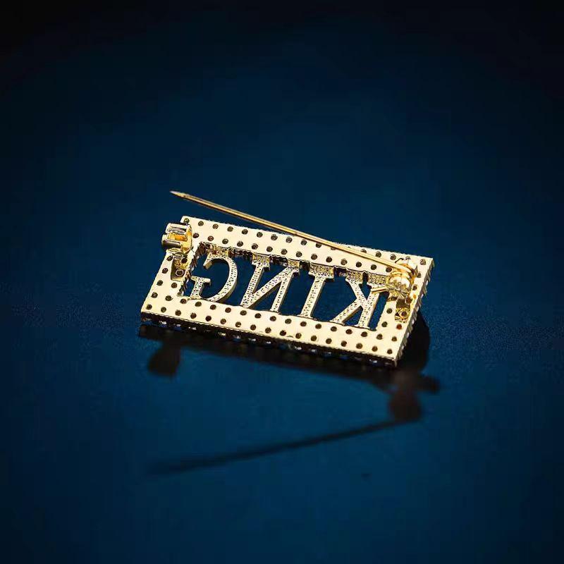 Elfindo - XZ144 Bros King Berlian Permata New Series /Brooch Jas Wanita / Pria Viral Fashion Mewah 3