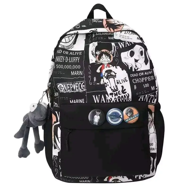 Tas Ransel Backpack  One Piece - Motip One Piece, Bahan D300 Dinir, Ukuran P.30cm x T.44cm x L.15cm