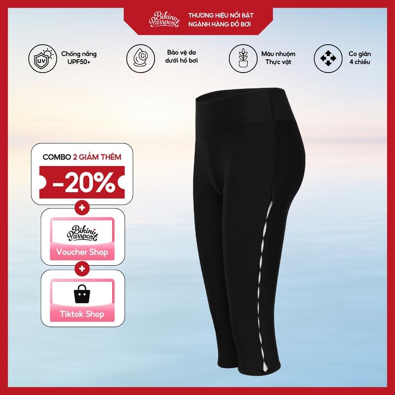  Quần bơi LẺ cho Nữ BIKINI PASSPORT dáng lửng tạo đường cách điệu - màu Đen - BS314_BL 