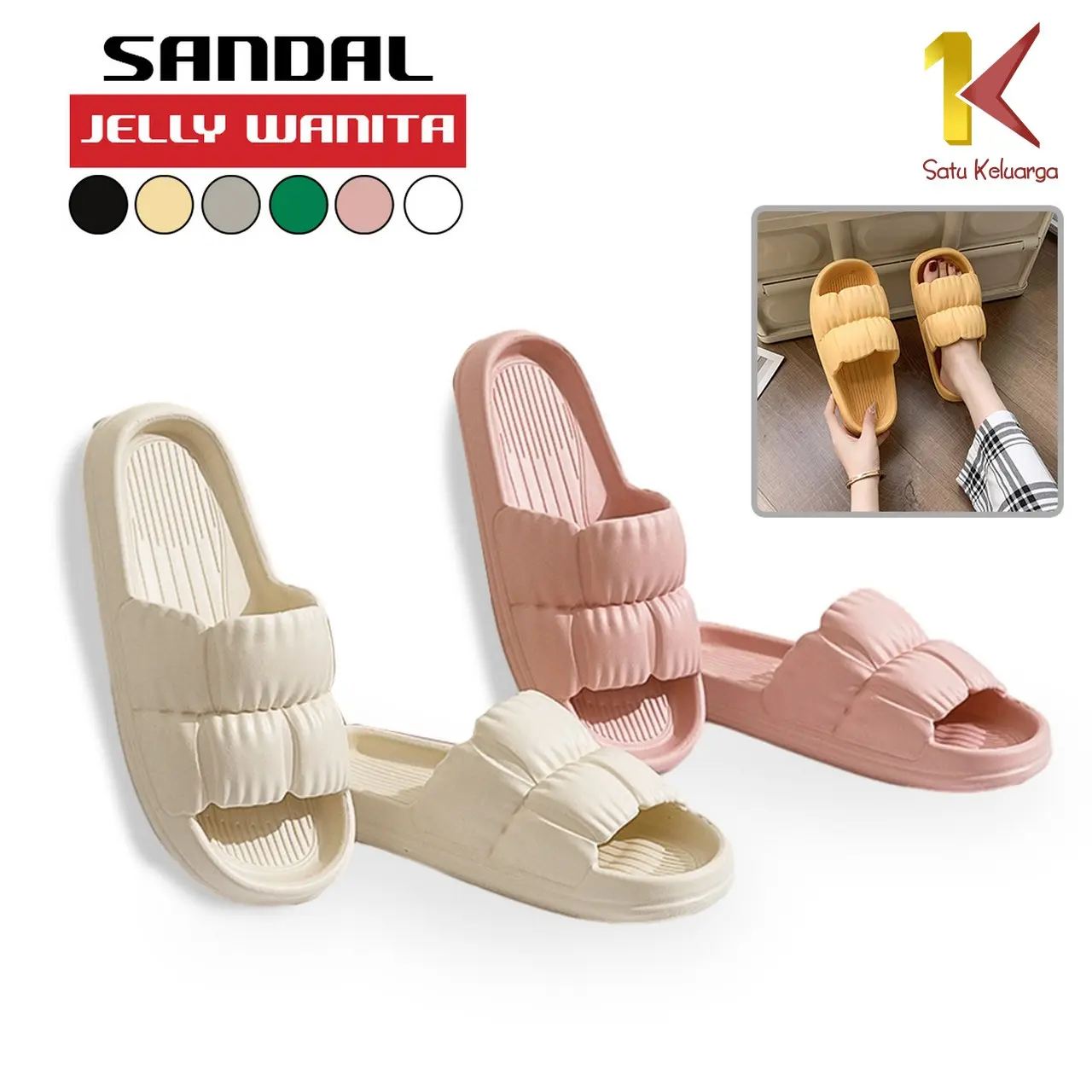 [COD] SK S51 Sandal Jelly Sendal Kamar Mandi Cewek Bahan EVA Anti Slip