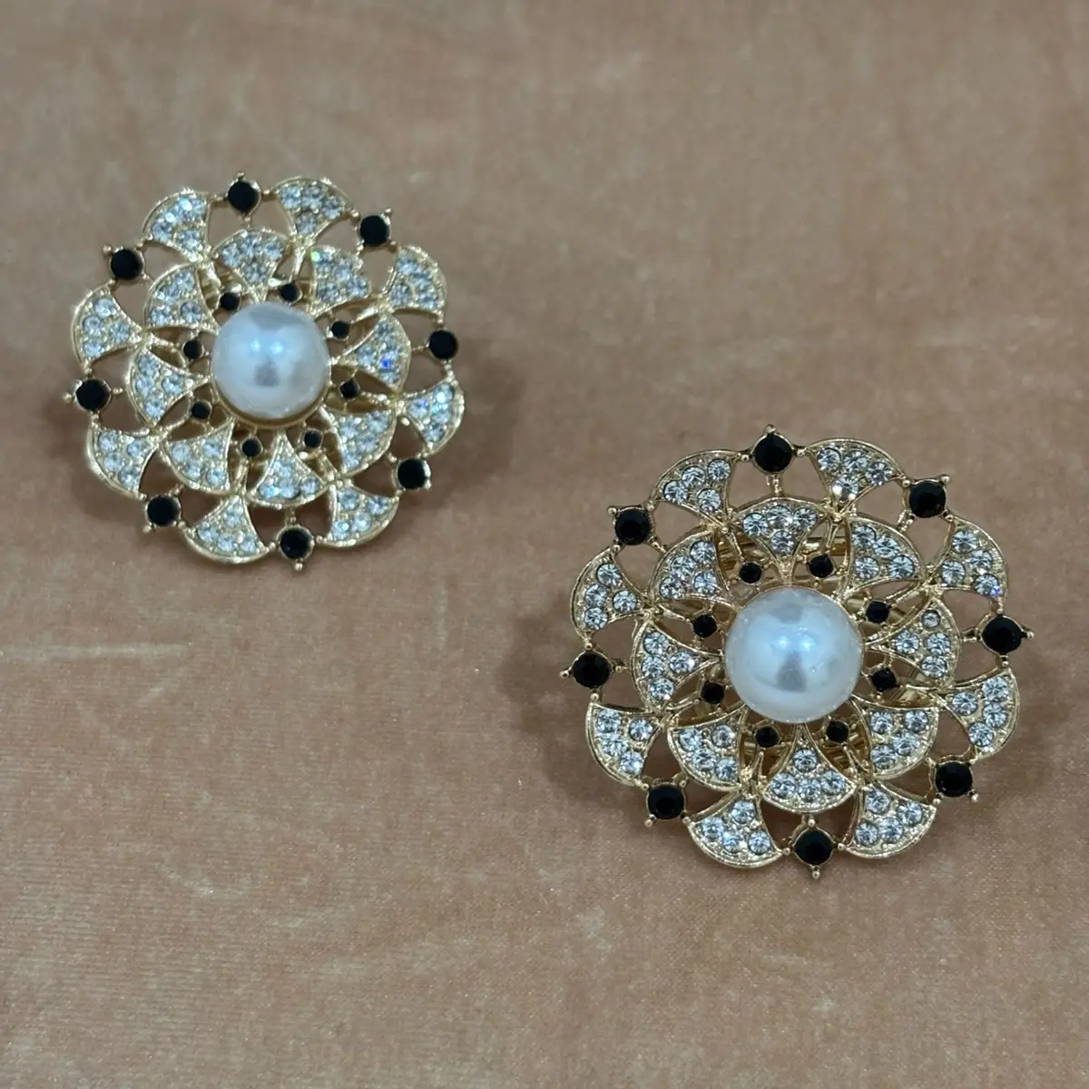 RING HIJAB AESTHETIC BANYAK MODEL VARIASI Kerudung Muslim Mutiara Aksesoris Elegan Bunga Earrings