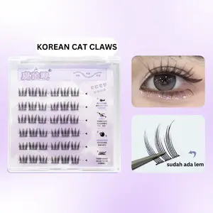 KOREAN CAT CLAWS | Bulumata palsu instan tanpa lem eyelash adhesive ukuran 8mm - 11mm lebar 7mm