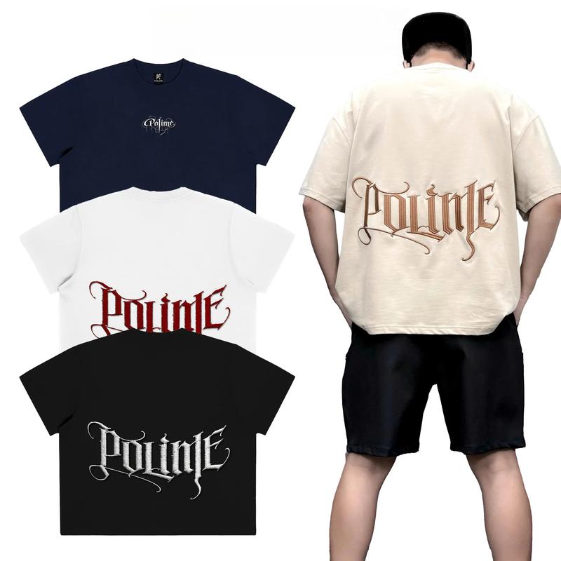 Thời trang tiên phong Áo phông thêu  big boxy tee local brand 220gsm form rộng bigsize ngắn tay lỡ cotton  chiều cặp đôi nam nữ chữ thêu đắp hack dáng pandaxvn polime Menswear Cổ Tròn aothun cach aothunre sale vuix uyent et _ thun a o boy phố