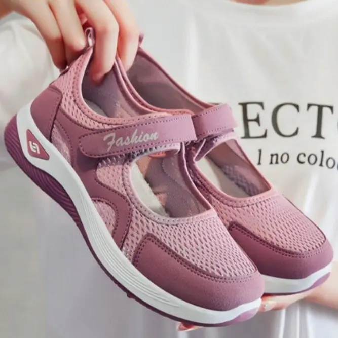 Sepatu Slip On Wanita Sepatu Olahraga Bahan Rajut Jogging Senam Lari Seapatu Wanita Casual Adem Kerja Santai