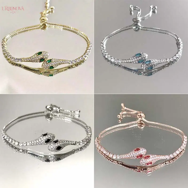 COD Gelang Ular Roh Berlian Penuh, Gelang Tarik Mewah, Desain Niche, Gelang untuk Wanita