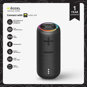 Eggel Terra 3S 360 Waterproof Bluetooth Speaker with RGB Lights