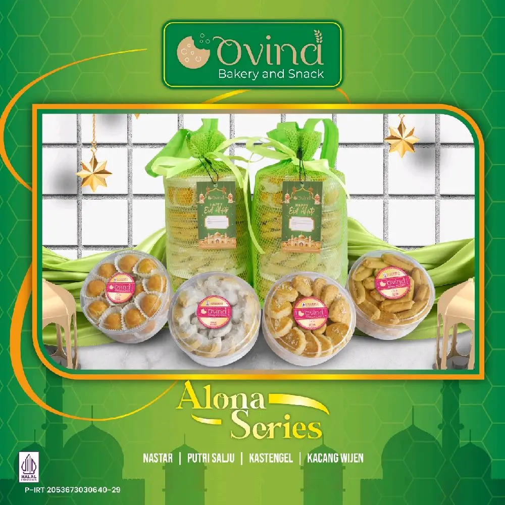 Hampers Lebaran Ovina Alona Series Bonus Tas Jinjing Toples Rata Tanpa Cekung Snacks Makanan Food Gift Enak Lucu dan Menarik Permen