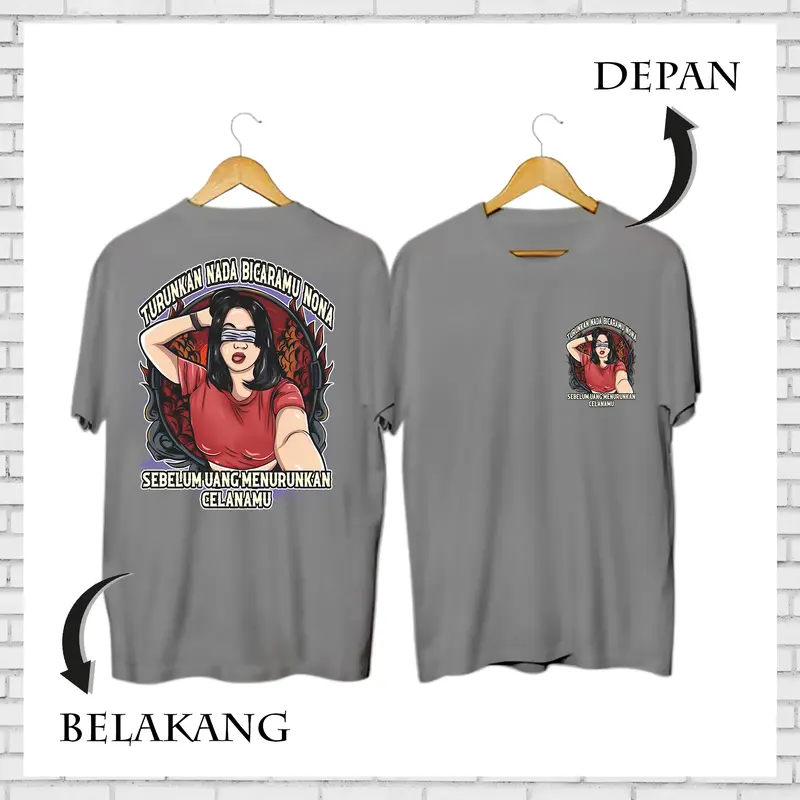 Kaos Dewasa Turunkan Nada Bicaramu Nona Kata-kata Lengan Pendek Keren dan Kekinian MT-02 Baju Distro Combed Pria Pasangan Panjang Oblong Nyaman Lembut Katun Wanita Tangan Atasan Hitam Celana Kerja Polos Couple Setelan 1