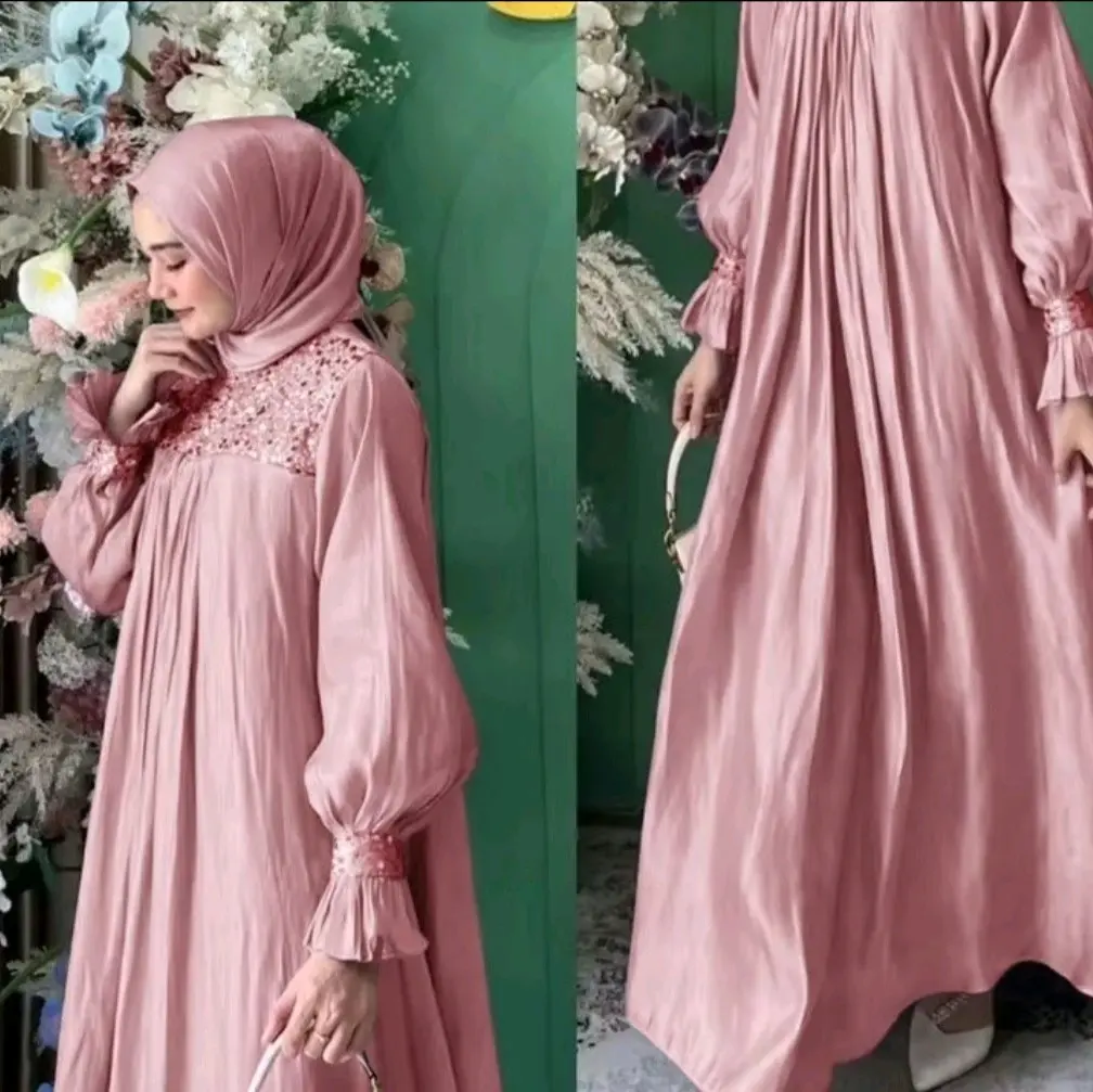 SET HIJAB DRESS GAMIS SHIMMER CRADENZA SILK PREMIUM