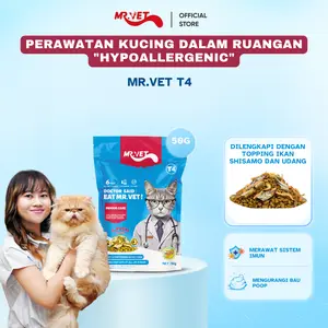 Mr.Vet - Makanan Kucing Kering Mr.Vet T4 50gr Menjaga Berat Badan dan Mengurangi Bau Pup