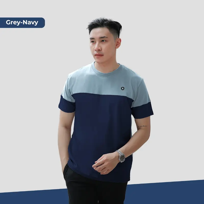BROGUY Kaos Polos Color-Block Casual Combed 24s Tebal Nyaman 4