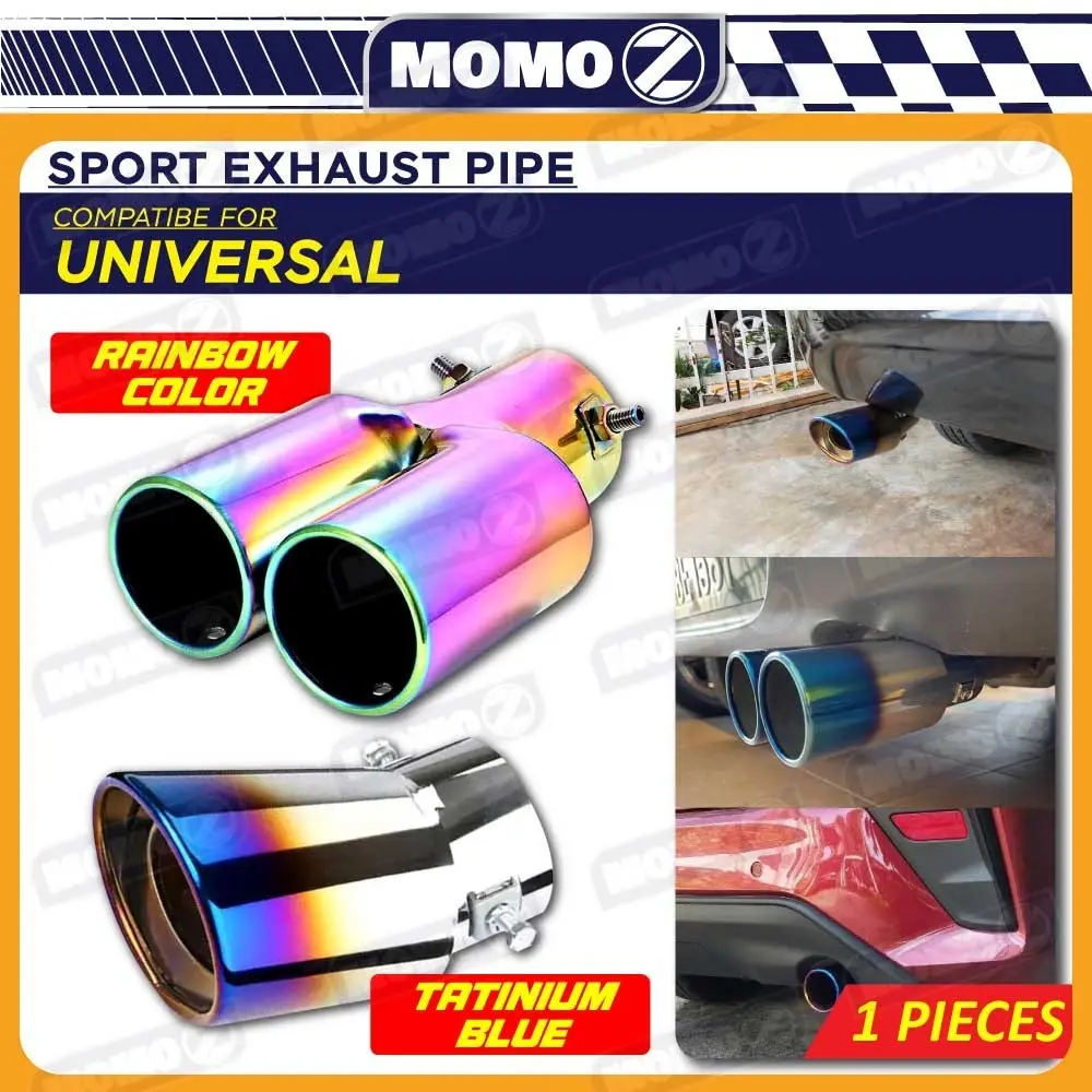 Car Universal Exhaust Pipe Muffler Tip Stainless Steel Axia Myvi Alza Wira Kelisa Bezza Jazz Vios Kenari Viva Waja Ekzos