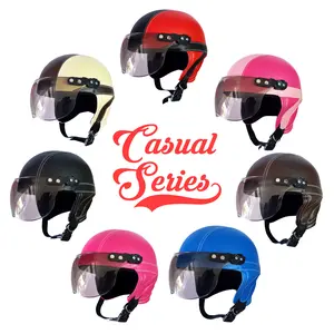 Helm Anak Motor Retro Casual Polos Warna Warni