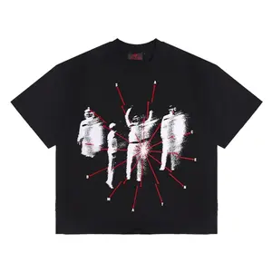 Studio NEW TIDE Kaos 16s HeavyWeight Katun Boxy - Hitam Gaya Troops Unisex, Tahan Lama