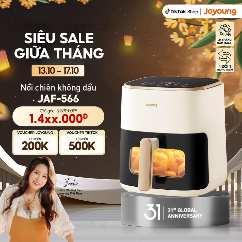 Nồi chiên không dầu 5L Joyoung JAF-566 | Công suất 1500W | Điều khiển cảm ứng