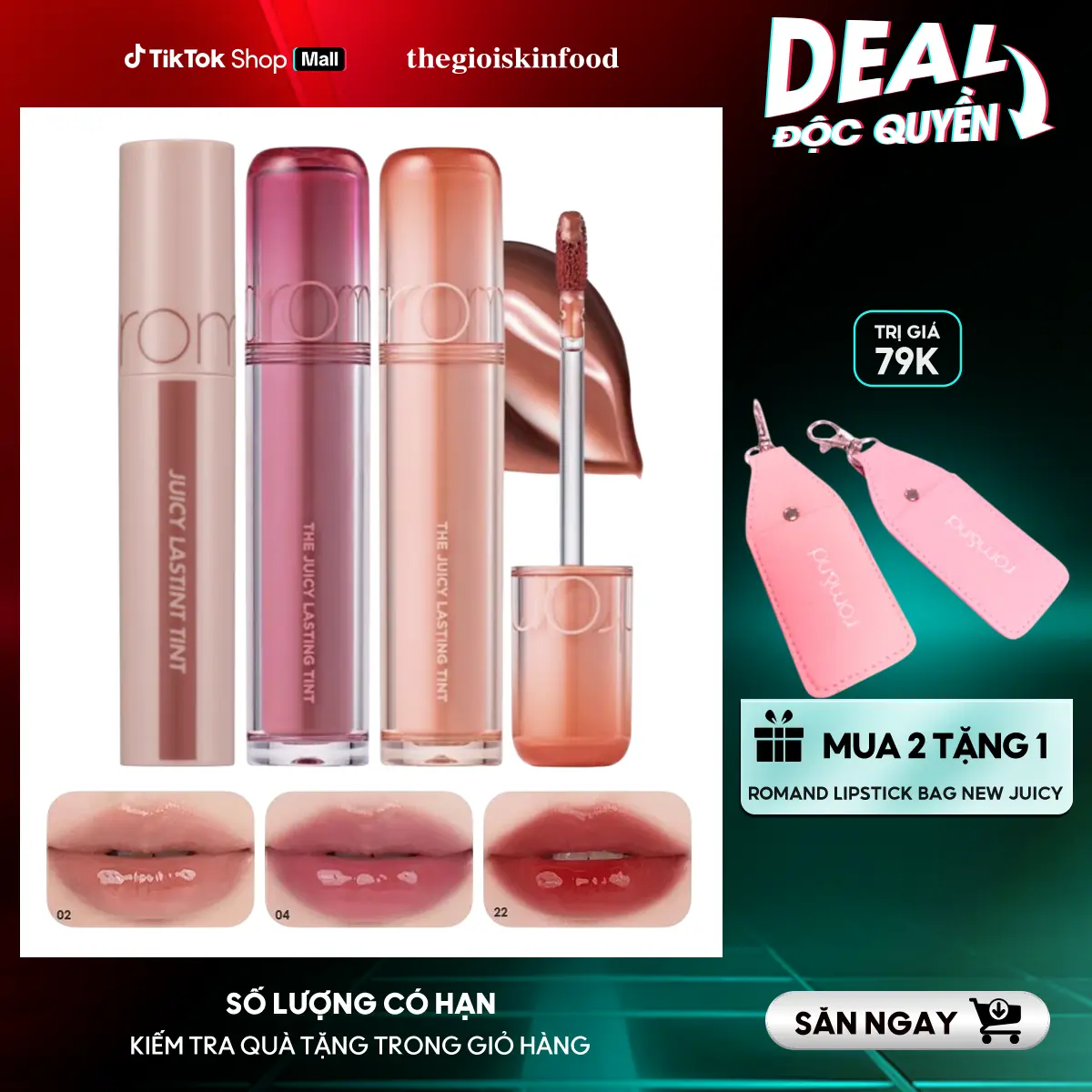 [Màu 1-39] Son Môi Tint Bóng Trang Điểm Hàn Quốc Romand The Juicy Lasting Tint Cosmetic Mỹ Phẩm Son Tint