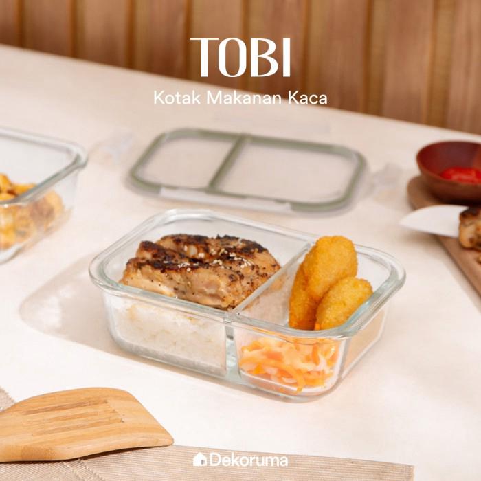 Gambar Dekoruma TOBI Kotak Makanan Kaca dengan Sekat 580 ml - Sage Green dari Dekoruma Official Store Kab. Bekasi Tokopedia