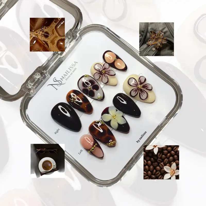 Mocca Late | Press on nails | Baca Desc