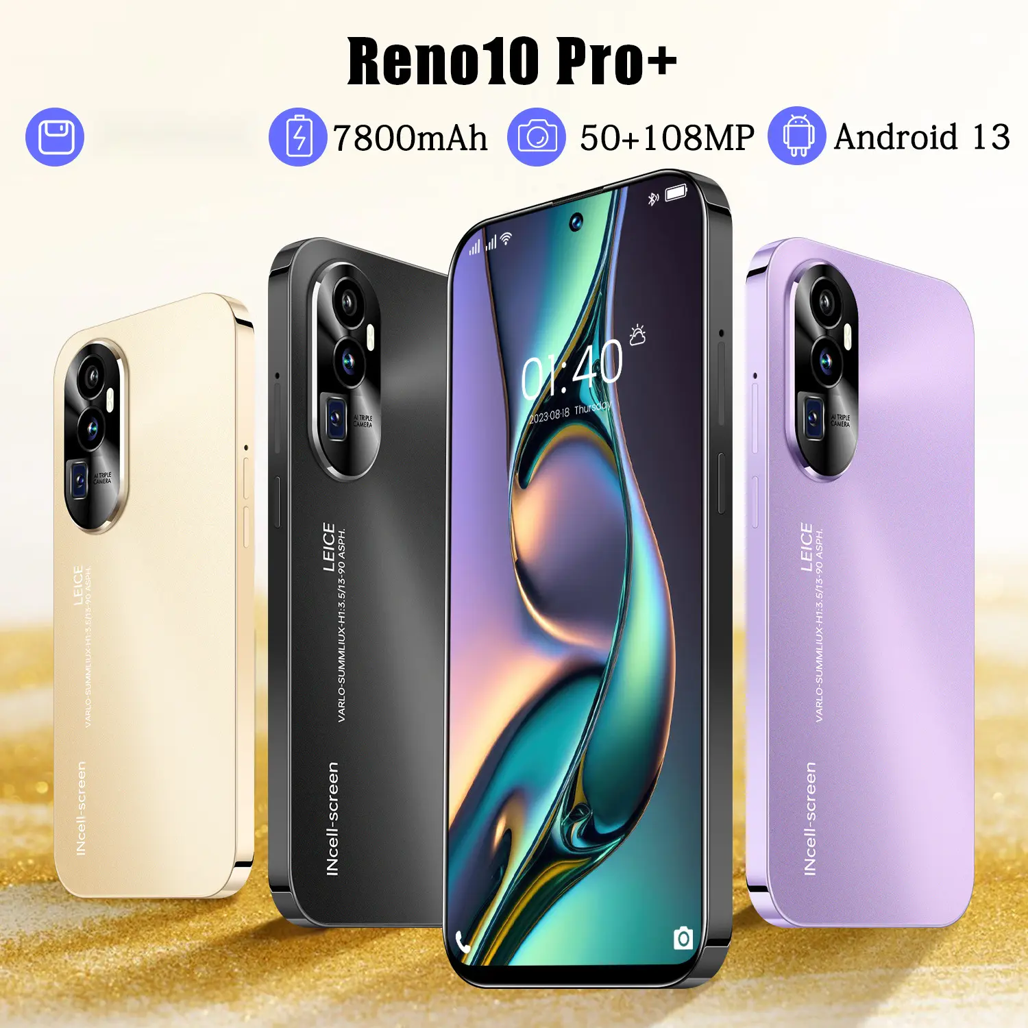 Smartphone Reno10 Pro + Incell Perforated 7.3 Large Screen 8 Million Pixels