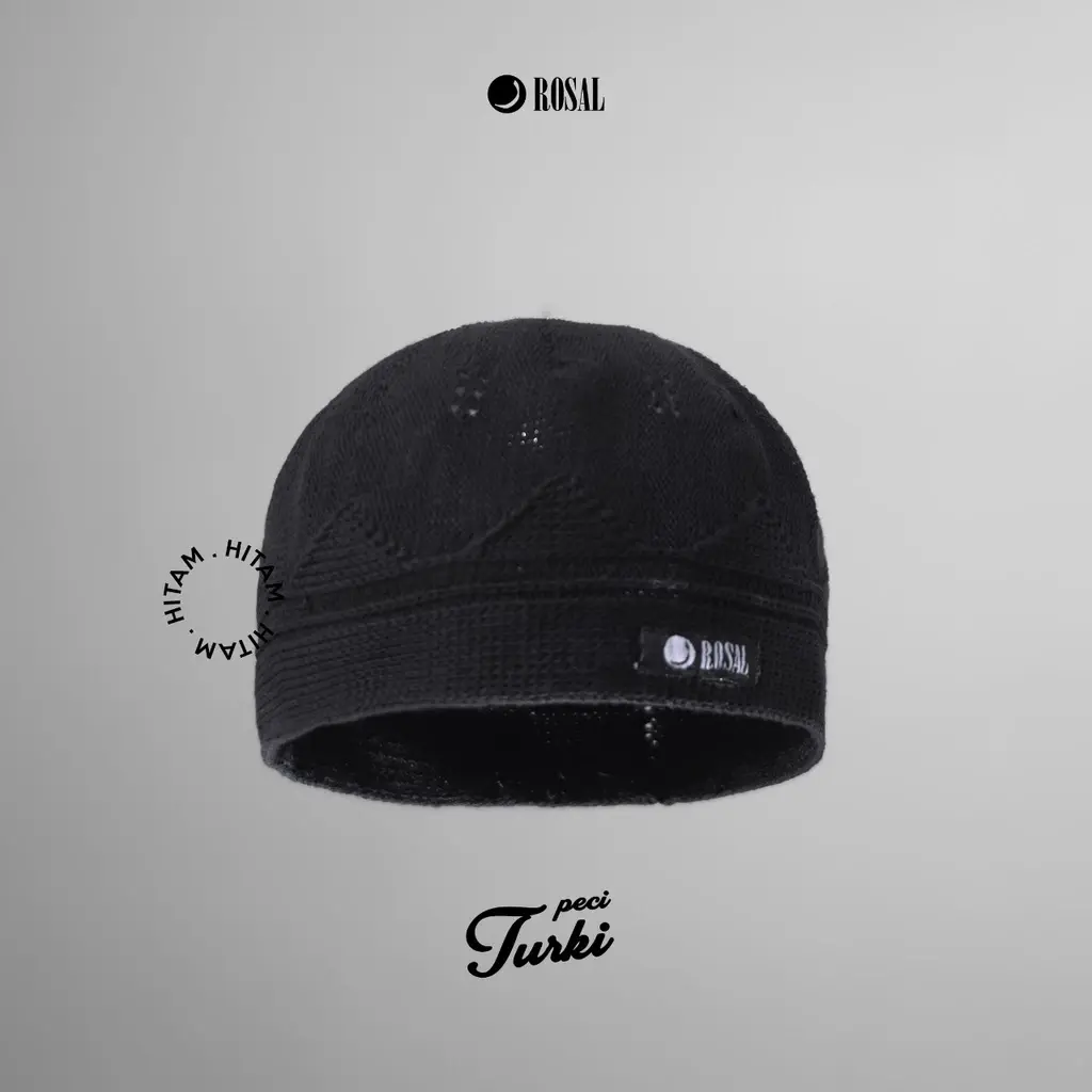 KATUN PUTIH HITAM Rosal Thick Turkish Knitted Peci Made from Cotton Knitted Yarn Premium Knitted Peci Yemeni Knitted Peci White Hajj Peci Black Skullcap