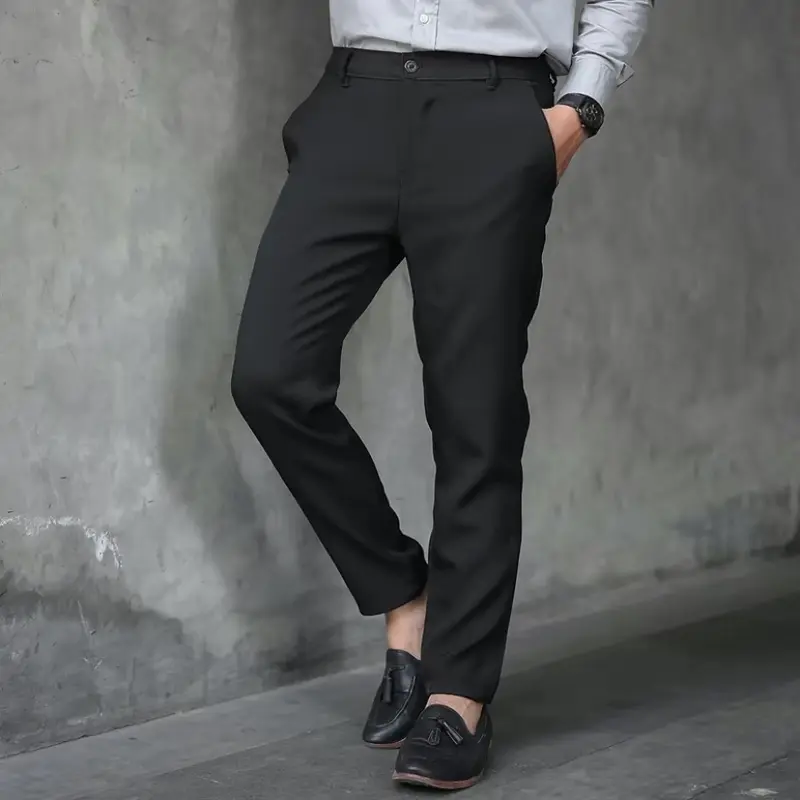 Celana Kantor Formal Slimfit Pria Panjang Kerja Dewasa Casual Hitam Chino Abu Muda Kain Navy 1