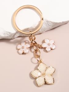 Llavero con diseño de flor de cerezo, llavero lindo con diseño de flor para mujeres y hombres, accesorios de moda para decorar bolsos