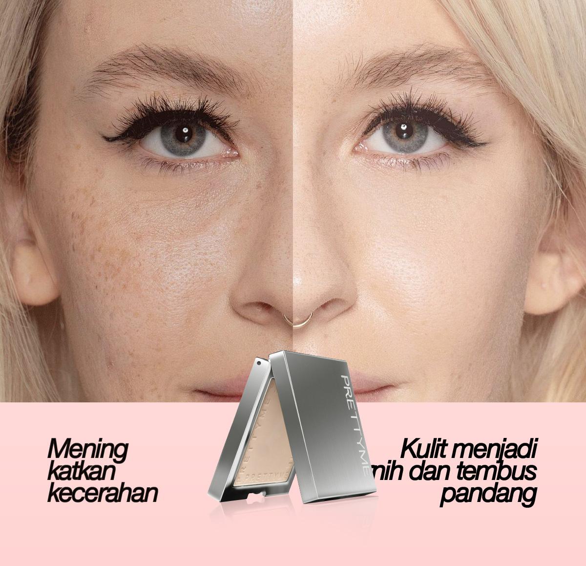 [BPOM] PRETTYME Two Way Cake | Matte foundition Bedak padat Smoothing powder Oil control powder | Anti noda Tahan keringat Fiksasi riasan tahan lama compact powder powder