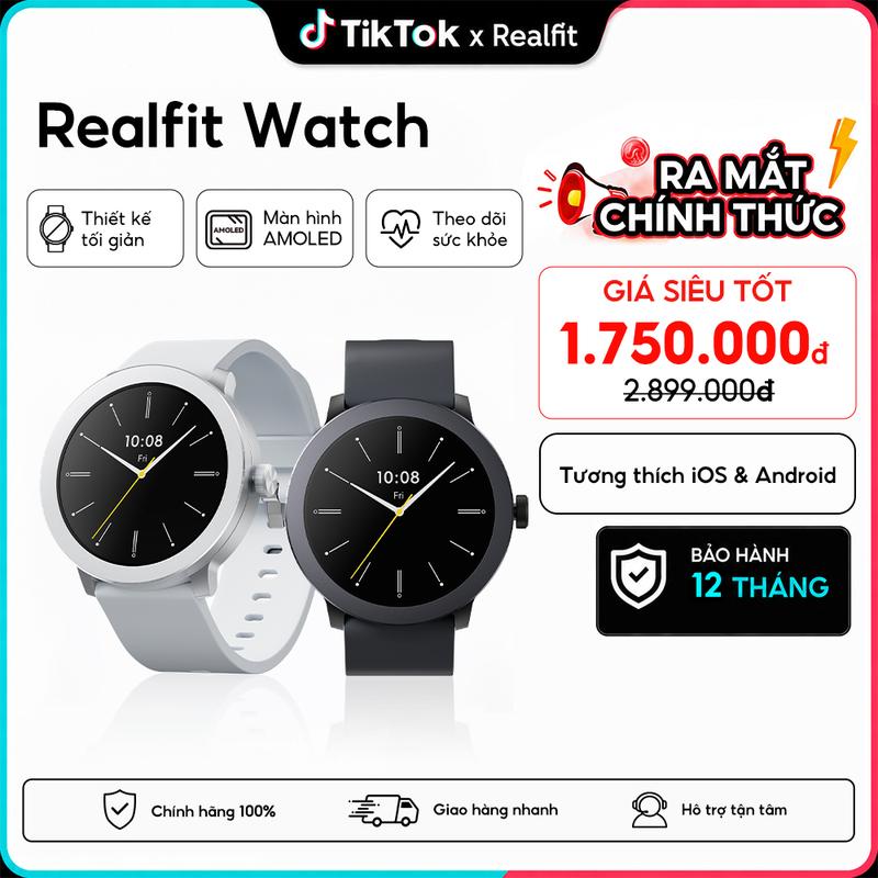 Đồng hồ thông minh REALFIT WATCH | Màn hình AMOLED 1,43" | Theo dõi sức khỏe | Gọi điện qua Bluetooth | Thời lượng pin lên đến 14 ngày