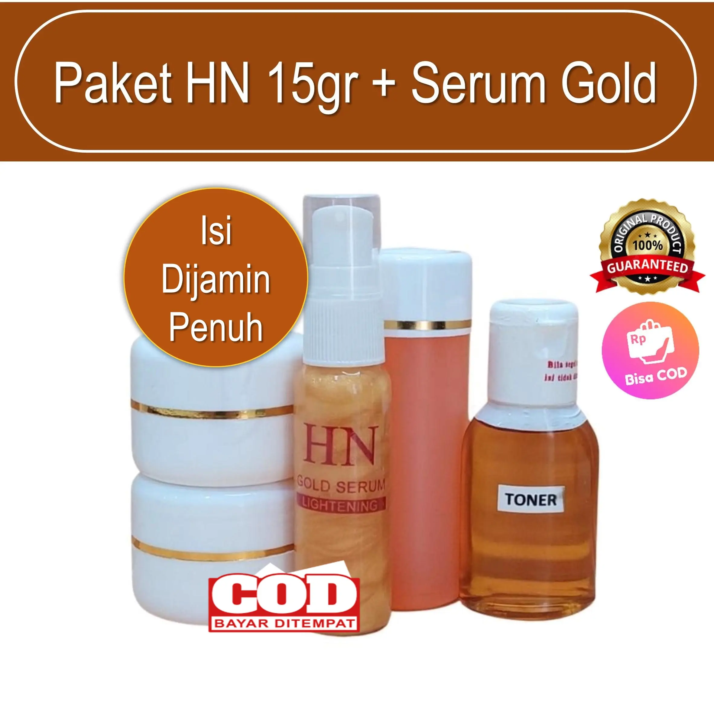 Paket HN dan Serum Gold Ori by Hetty Nugrahati - Cream Asli Pencerah dan Pelembab Wajah