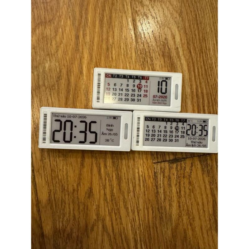 Bộ Màn Hình Mực Điện Tử E-Ink 2.9 Inch 3 Màu - Đồng Hồ, Lịch, Khung Ả