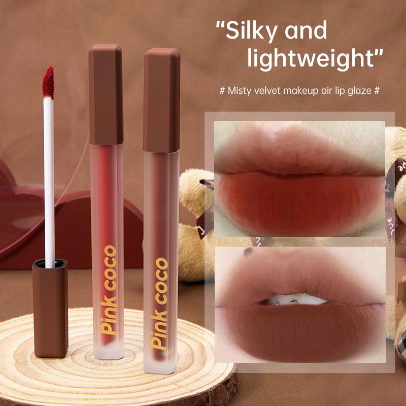 Son Bóng Lì Coco Màu Hồng Cảm Giác Mềm Mại Và Kem Dưỡng Ẩm Kết Cấu Lì Mịn Màu Nude Kết Cấu Mượt Mà Nhẹ Trang Điểm Môi