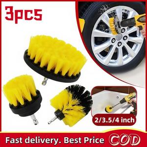 4Pcs Combinate Drill Brush Power Scrubbing Brush Drill Spin Scrubber Electric Cleaning Brush Fixing for Car Bathroom Wooden Floor Laundry Room Cleaning