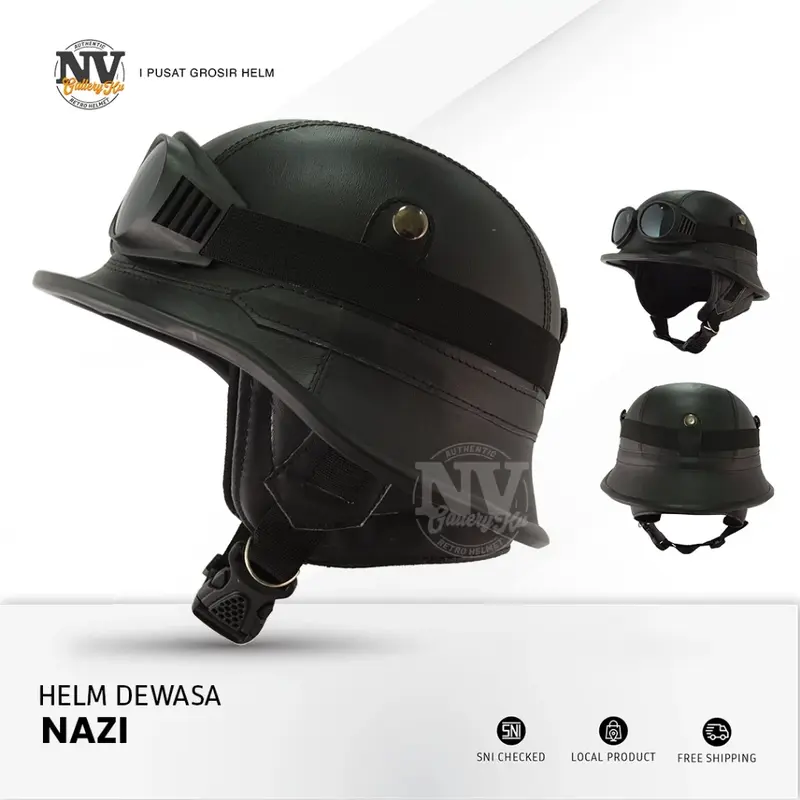 Helm Chips Helm Club Helm Nazi Retro Nazi + Kacamata Motorcycle