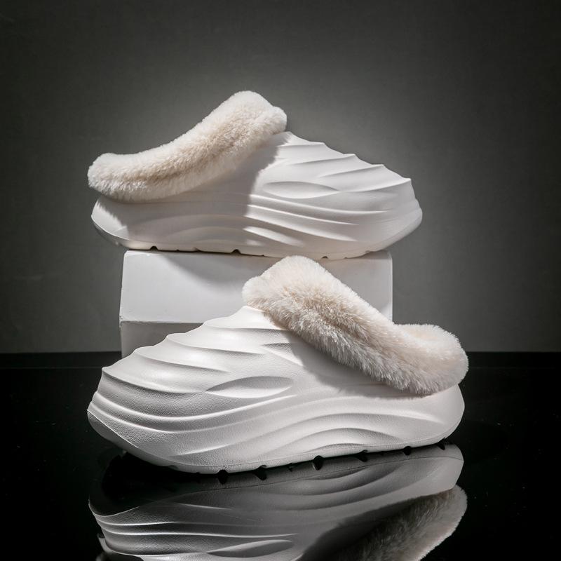 Broken Cocoon Couple Cotton Slippers Casual Non-Slip Thick Bottom Home Thickened Warm Slippers Outer Wear 2024 Plush Slippers 5