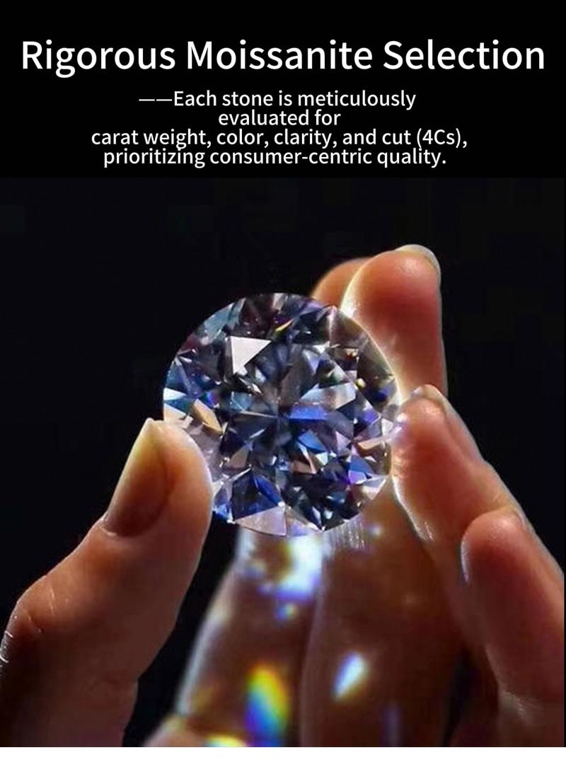 Product Introduction of [JKS] Lucky Clover Blue Moissanite Silver Necklace 3