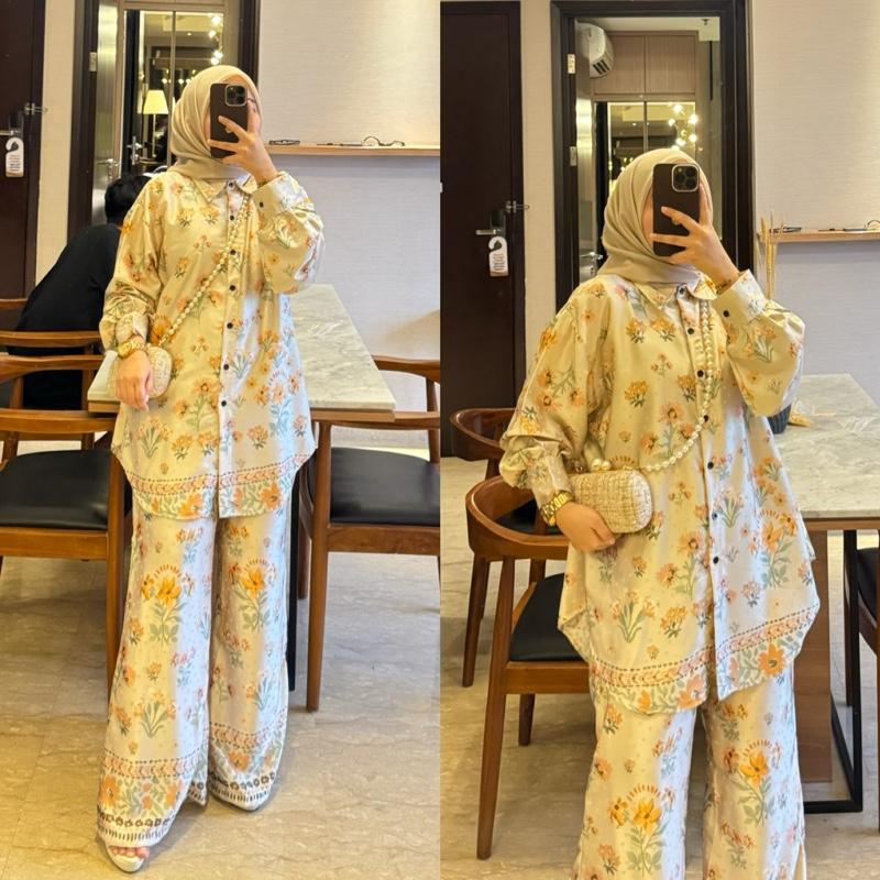 One Set Sky Premium - Baju Setelan Wanita Viral Lengan Panjang Nyaman Desain Elegan *A