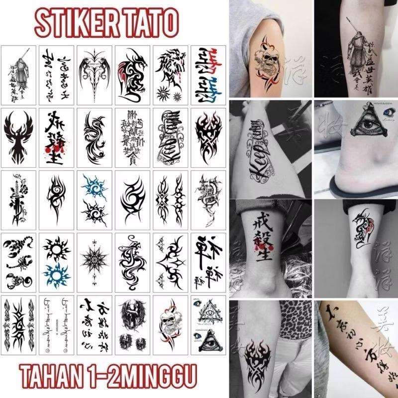 Tatto Temporer motif kecil, Tato temporary Stiker Tato Halal Naga Tengkorak iluminati kalajengking isi 2 pac random (BISA COD) Tubuh Bunga 0