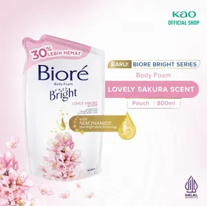 Biore Bright Lovely Sakura 800ml Pouch Refill - Sabun Mandi Cair