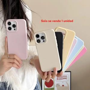 Funda de Color Puro para iPhone 17 Pro Max/17 Pro/17/16 Pro Max/16/16 Pro/15 Pro Max/15/14 Pro/14 Suave Anticaídas